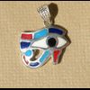 Bijoux Pendentif Oeil D'Horus (Oudjat) En Argent Avec Incrustation Turquoise, Lapis-Lazuli, Cornaline Et Nacre