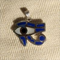 Bijoux Pendentif Oeil D'Horus (Oudjat) En Argent Avec Incrustation Lapis-Lazuli - 30 Ko