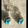 Bijoux Boucles D'oreille Scarabe En Argent Avec Incrustation Turquoise