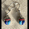 Bijoux Boucles D'oreille Scarabe En Argent Avec Incrustation Turquoise, Lapis-Lazuli Et Cornaline