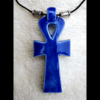 Bijoux Pharaonique Pendentif Amulette Ankh En Statite - 39 Ko