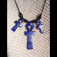 Bijoux Pharaonique Pendentif De 3 Amulettes Ankh En Statite - 58 Ko