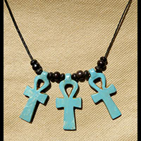 Bijoux Pharaonique Pendentif De 3 Amulettes Ankh En Statite - 58 Ko