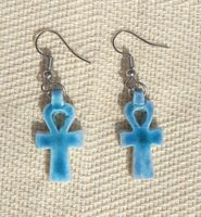 Bijoux Pharaonique Boucle D'oreille  Ankh En Statite - 28 Ko