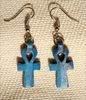 Boucle D'oreille  Ankh  En Statite Bleu