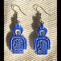 Boucles D'oreilles Amulette Pharaonique  Noeud D'Isis Ou Noeud Tit En Statite - 62 Ko