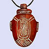 Pendentif En Statite Amulette De Coeur Ocre Rouge