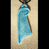 Bijoux Amulette Pharaonique : Plume De Mat  En Pierre Statite - 44 Ko