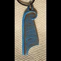 Bijoux Amulette Pharaonique : Plume De Mat  En Pierre Statite - 40 Ko