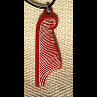 Bijoux Amulette Pharaonique : Plume De Mat  En Pierre Statite - 43 Ko
