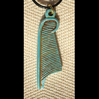 Bijoux Amulette Pharaonique : Plume De Mat  En Pierre Statite - 42 Ko