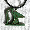 Bijoux Amulette Thot Et Plume De Mat En Statite