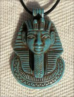 Pendentif Amulette Masque D'Or De Toutankhamon En St�atite - 26&nbsp;Ko