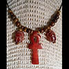 Collier Des 3 Amulettes:  Cl Ankh Entoure De 2 Scarabes