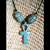 Collier Des 3 Amulettes:  Cl Ankh Entoure De 2 Scarabes