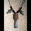 Collier Des 3 Amulettes:  Cl Ankh Entour De 2 Piliers Djed
