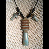 Collier Des 3 Amulettes:  Cl Ankh Entour De 2 Piliers Djed