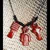 Collier Des 3 Amulettes: Noeud D'Isis Ou Noeud Tit + Pilier Djed + Cl Ankh