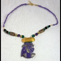 Bijoux Pharaonique Pendentif Nefertari En Rsine, Montage Cuivre Et Pierre, Cration Artisanale Lili Lotus Au Caire - 23 Ko