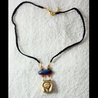 Bijoux Pharaonique Pendentif Tte D'Hathor En Rsine, Montage Cuivre Et Pierre, Cration Artisanale Lili Lotus Au Caire - 23 Ko
