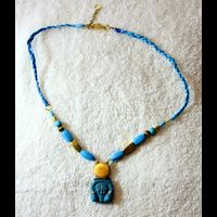 Bijoux Pharaonique Pendentif Tte D'Hathor En Rsine, Montage Cuivre Et Pierre, Cration Artisanale Lili Lotus Au Caire - 26 Ko