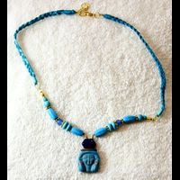 Bijoux Pharaonique Pendentif Tte D'Hathor En Rsine, Montage Cuivre Et Pierre, Cration Artisanale Lili Lotus Au Caire - 27 Ko