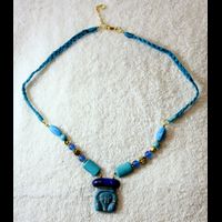 Bijoux Pharaonique Pendentif Tte D'Hathor En Rsine, Montage Cuivre Et Pierre, Cration Artisanale Lili Lotus Au Caire - 24 Ko