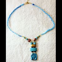 Bijoux Pharaonique Pendentif Tte D'Hathor En Rsine, Montage Cuivre Et Pierre, Cration Artisanale Lili Lotus Au Caire - 22 Ko