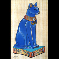 Chat gyptien : Papyrus Desse Bastet Bleu - 40 Ko